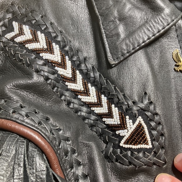Genuine Leather jacket with beading and fringe - Picture 4 of 12